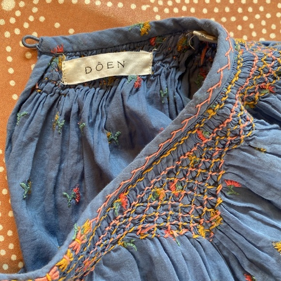 Doen | Tops | Doen Amna Top Ciel Carnation Embroidery | Poshmark